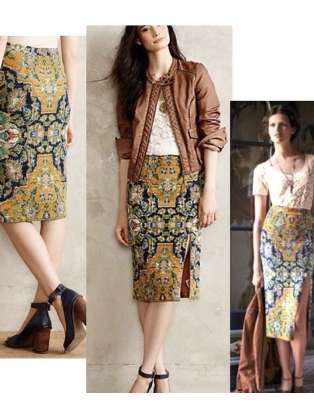 Anthro Maeve Tapestry Pencil Skirt Size Small